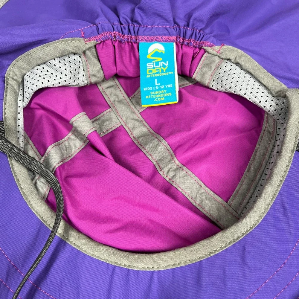 Sunday Afternoons Sun Hat Kids Purple Sun Protection Neck Veil Mesh Vents Large